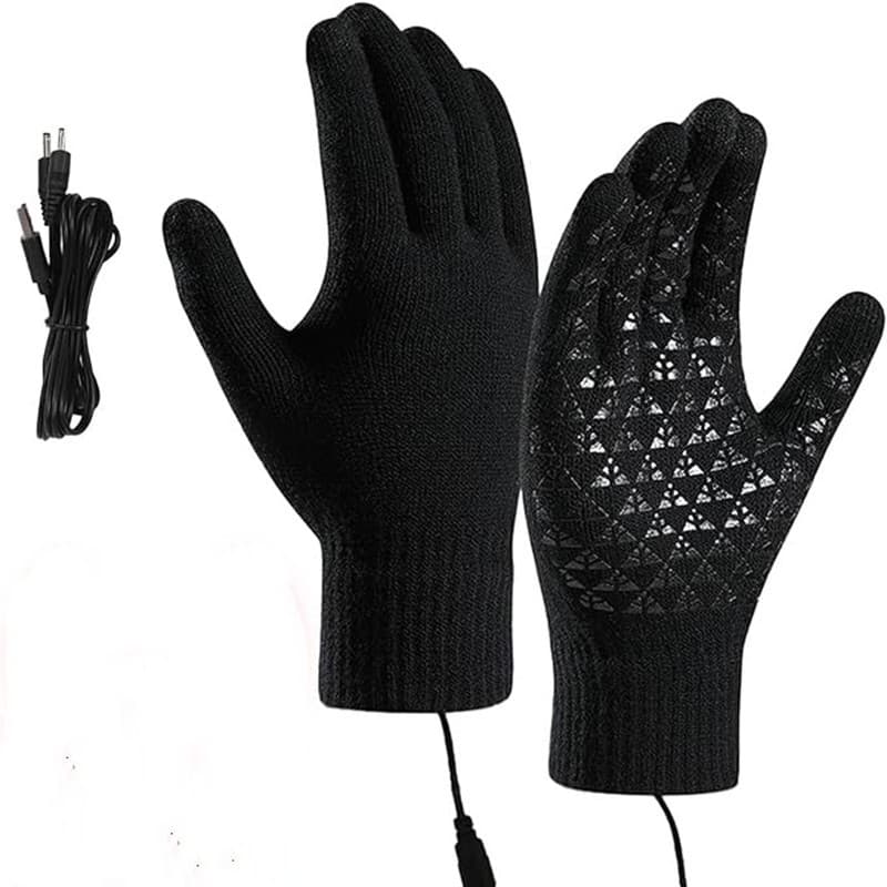 USB Gloves - USB Electric Heating Gloves, Winter Warmth Temperature Control Touchscreen for Office, Outdoor Skiing, Riding, Anti-Slip