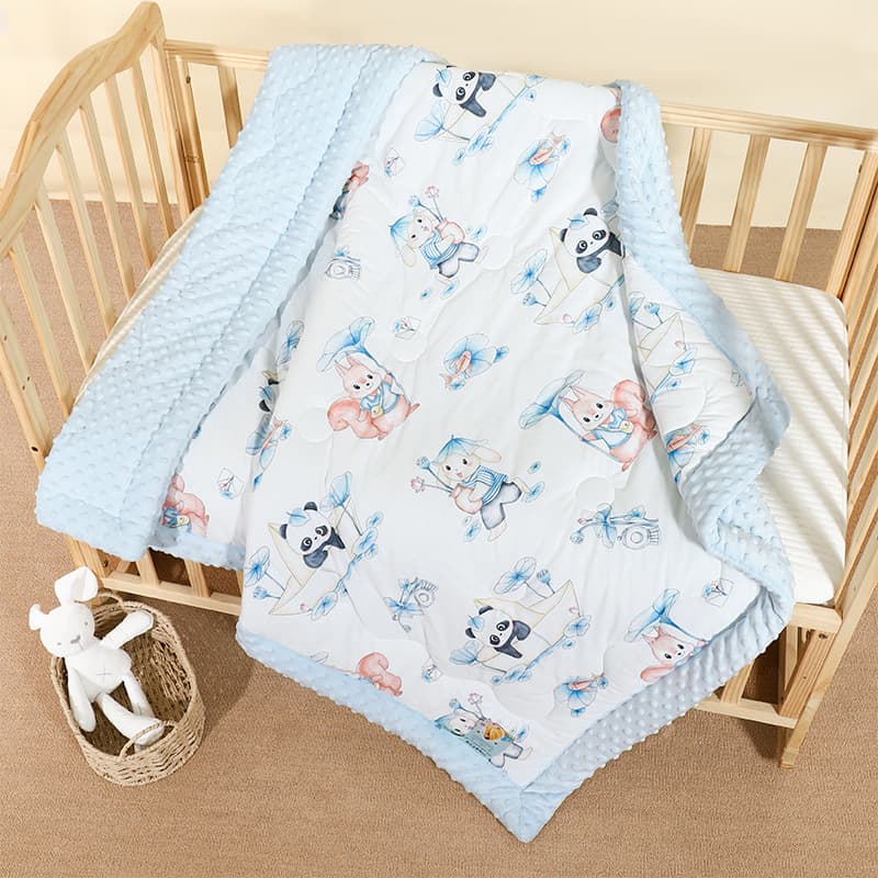 Baby cartoon bean blanket, all seasons baby blanket, newborn quilt, kindergarten blanket, autumn and winter cotton quilt nap blanket