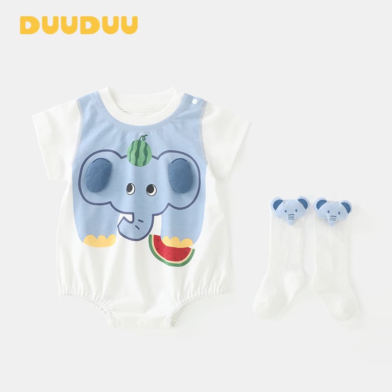 DUUDUU Fake Vest 2025 Summer Baby Boy Clothes Newborn Bodysuit A-Class Infant Romper