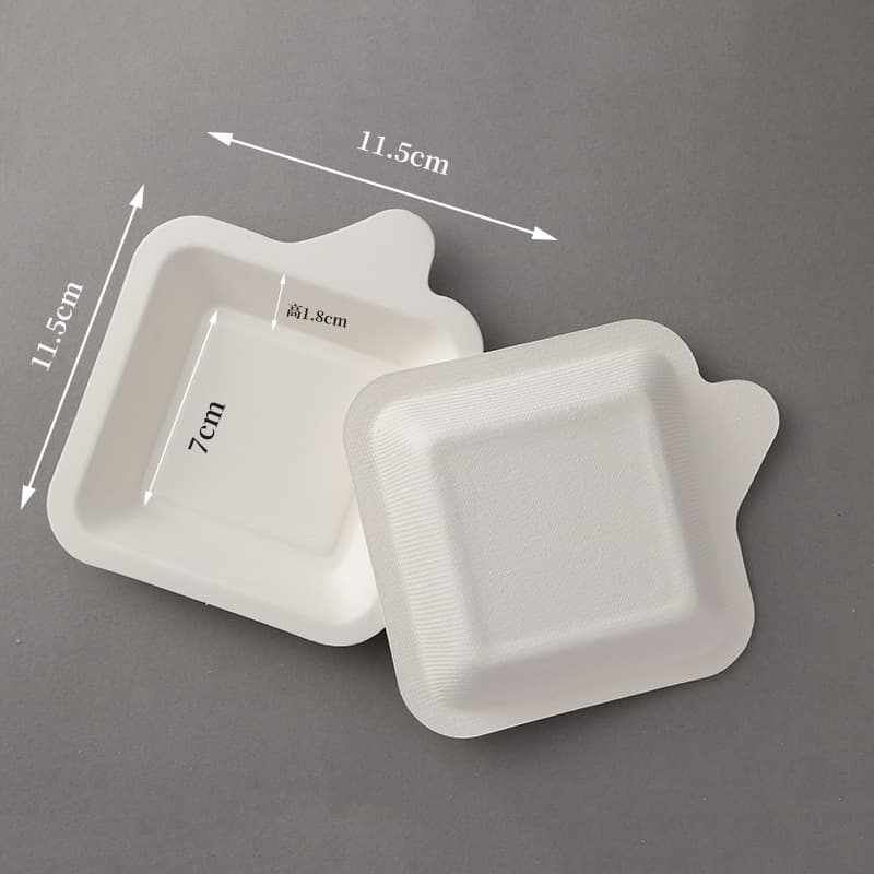 Cake plate disposable birthday paper plate square pulp plate 4 inches 6 inches 8 square plates paper tray serving plate