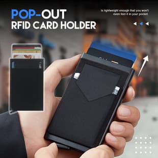 RFID Small Card Holder Anti-Demagnetization Credit Card Wallet Men's Metal Card Case Multi-Function Wallet