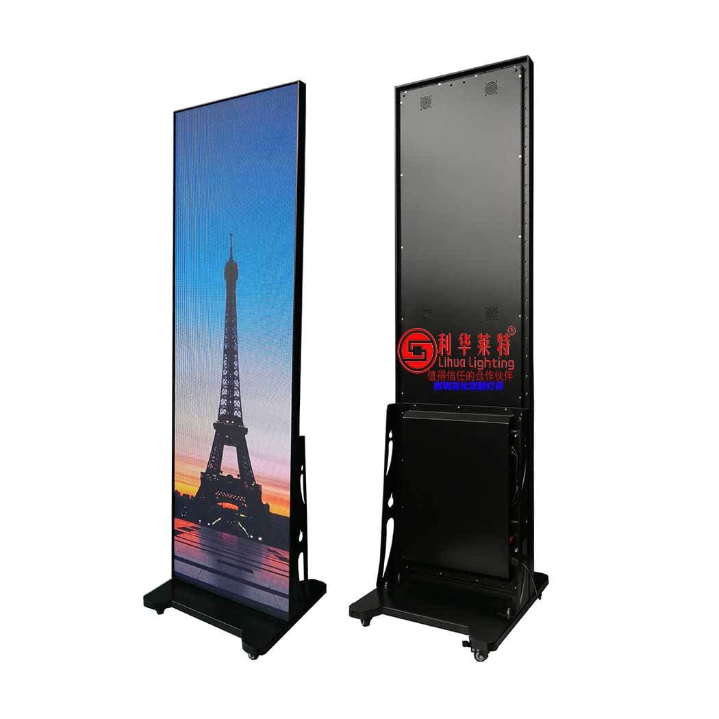 Custom LED Advertising Display Energy-Saving Mobile Vertical Screen Floor Standing Screen P2 P2.5 P3 P4 P6 Monochrome Full Color