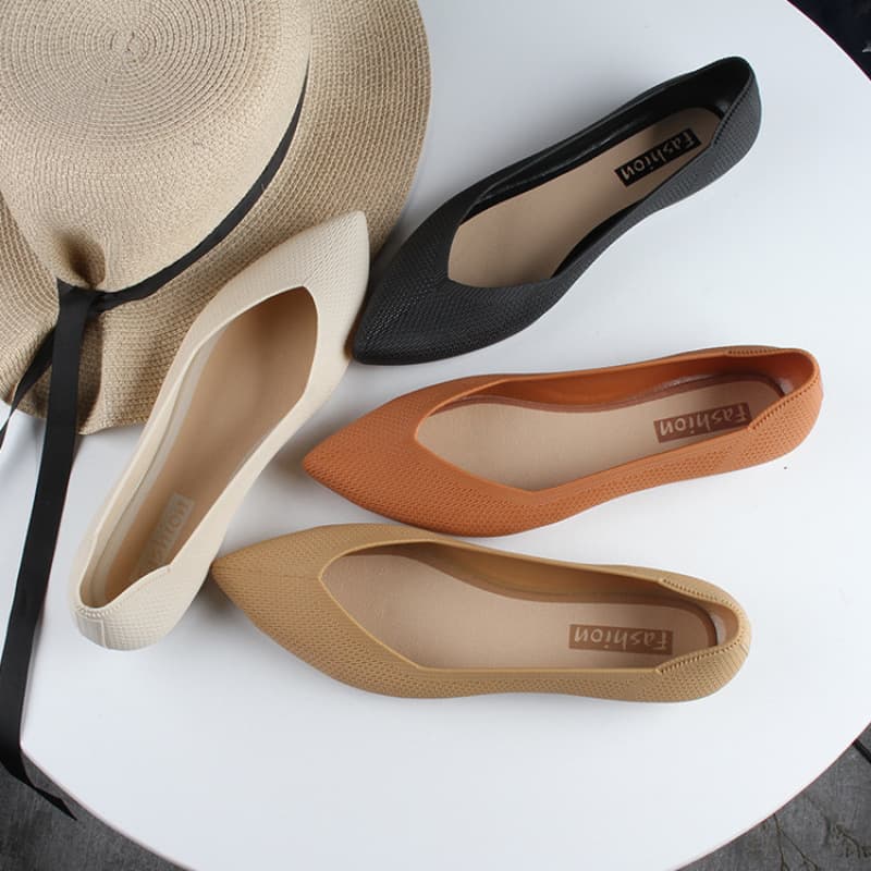 Heli Shark New Summer Pointed Toe Sandals Women's Fashion Flat Solid Color Casual Open Toe Slip-On Shoes