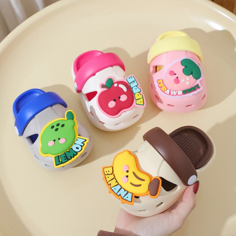 Children's Slippers New Style Baotou Anti-collision EVA Summer Indoor Non-slip Cartoon Small and Medium-sized Children's Baby Outer Wear Beach Cave