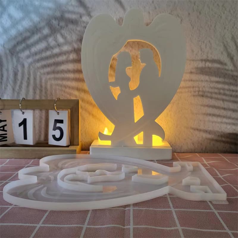 S0523 Angel Blessing Couple Desktop Decoration Cement Plaster Mold DIY Silicone Mold
