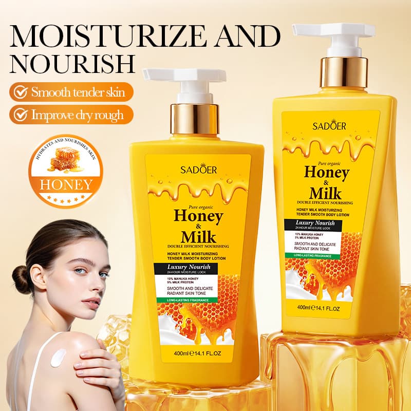 SADOER Honey Milk Moisturizing Body Lotion Nourishing Smooth Cream Wholesale Skincare for Export