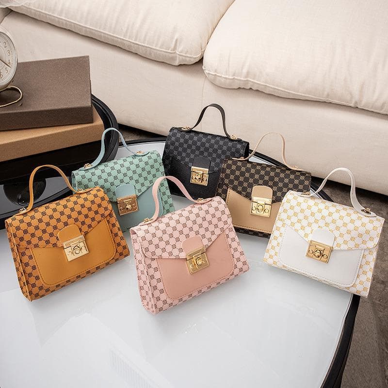 Printed Handheld Small Square Bag 2023 Women Handbag Cross-border Women's Bag Wholesale Fashion Chain Kelly Bag