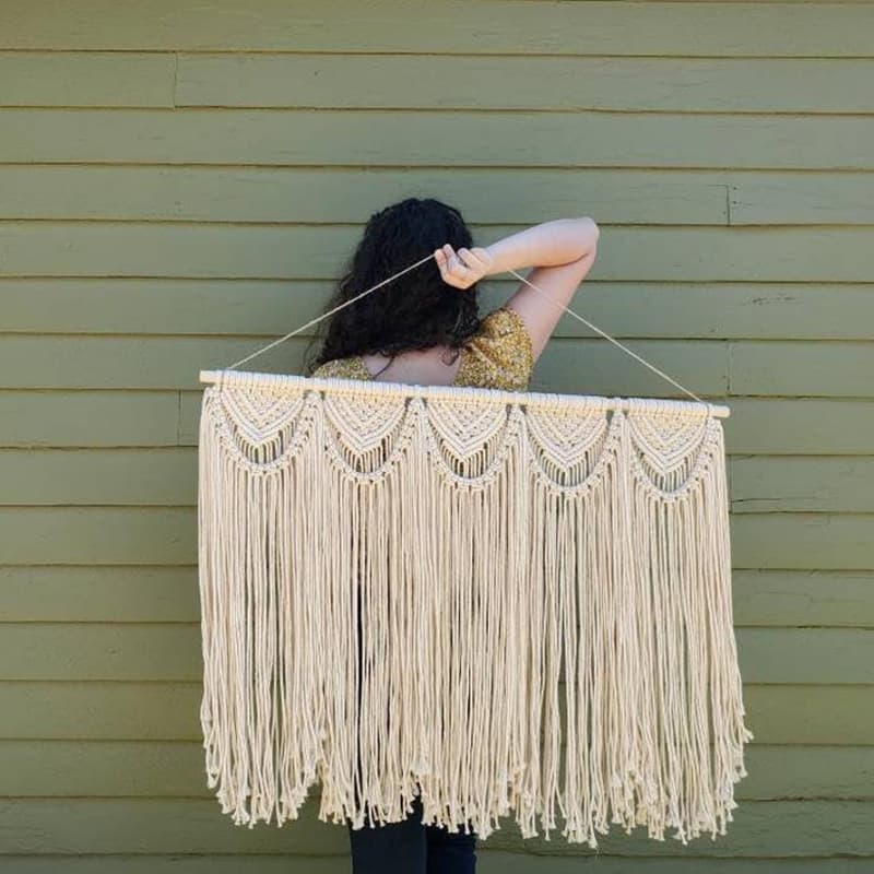 New Nordic Style Handwoven Tapestry Door Curtain Bohemian Decorative Tassel Wall Hanging for B&B and Hotel Decoration