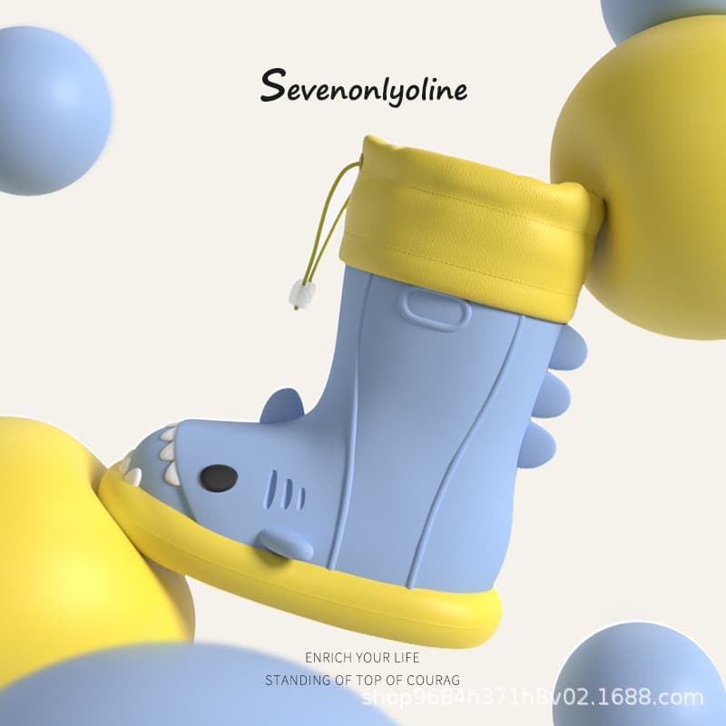 Wholesale Cartoon Shark Children's Rain Boots, Unisex Kids' All-season Water Shoes for Babies, Preschoolers, and Elementary Students