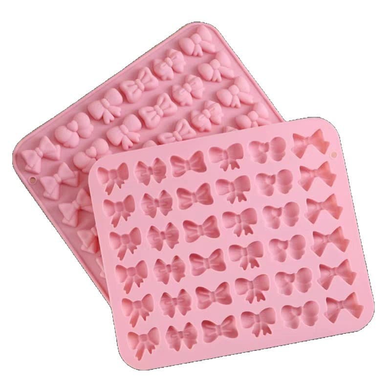 36-Cavity Cute Girl Heart Bow Handmade Chocolate Candy Mold Fruit Gummy Drop Glue Silicone Mold