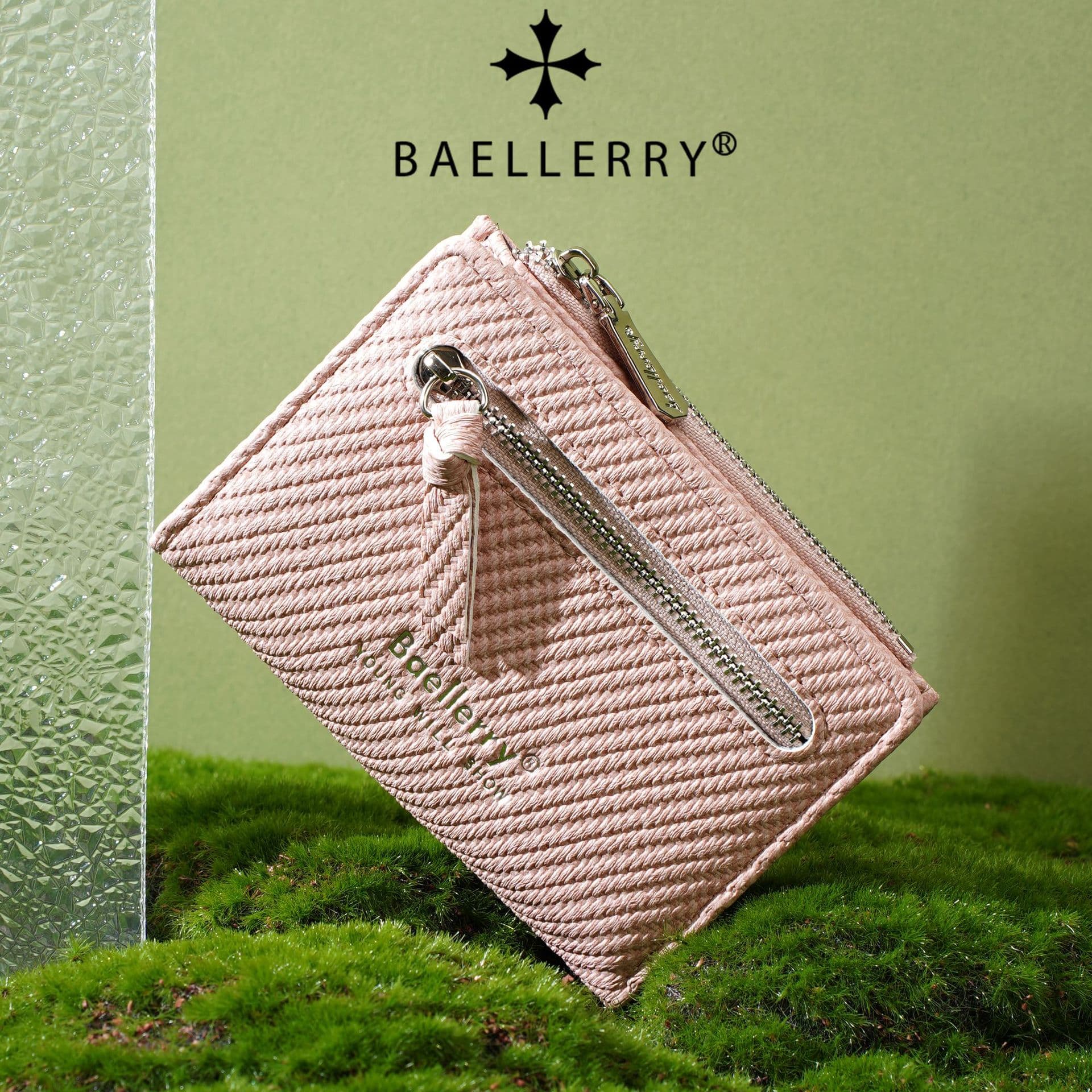 baellerry New Women's Wallet Premium Fashion Zipper Snap Multi-Card Holder Short Wallet