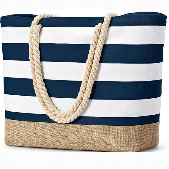 Tote Bags Gift for Women Beach Bag with Initials Beach Tote with Cosmetic Bag Birthday Gift Travel