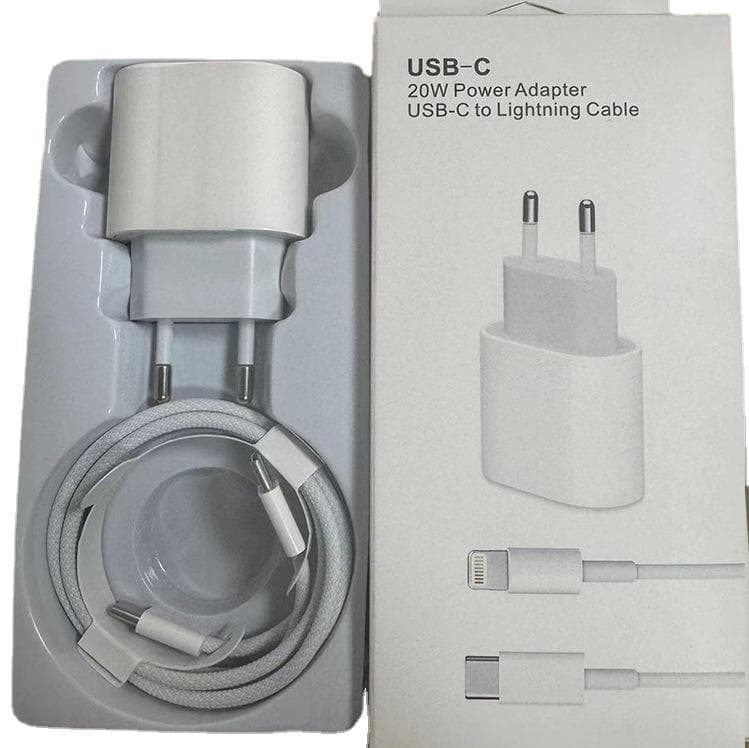 US and European regulations PD20W mobile phone charging head suitable for Apple 15 charger iPad suit PD data cable 30W