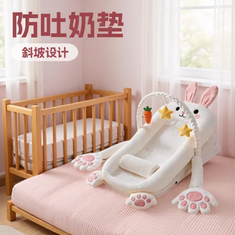 Slope pillow baby anti-vomiting slope pad anti-overflow milk choking baby lying down and feeding artifact crib bed