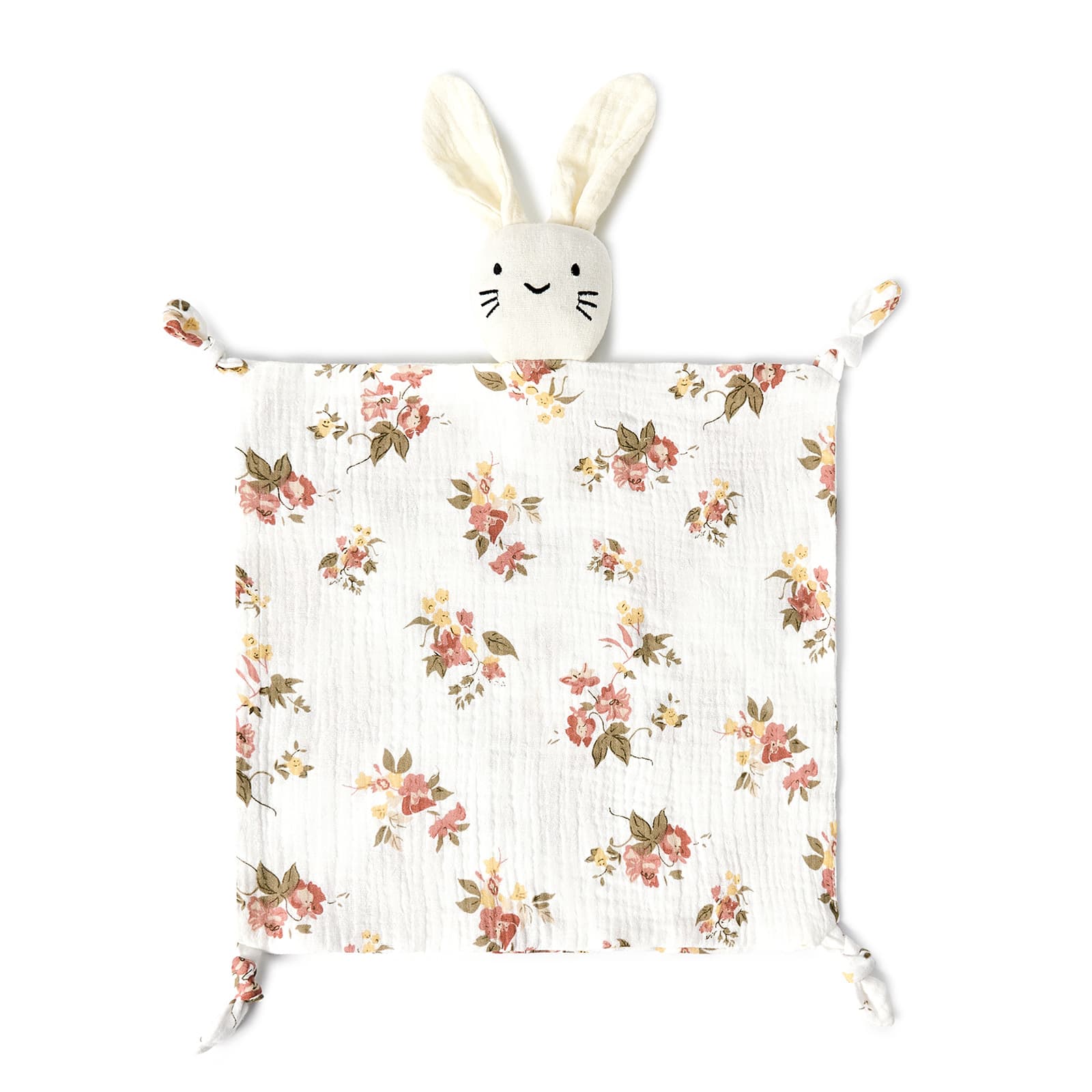 Baby Cotton Muslin Security Blanket, Sleeping Companion Plush Rabbit, Comfort Handkerchief, Baby Toy