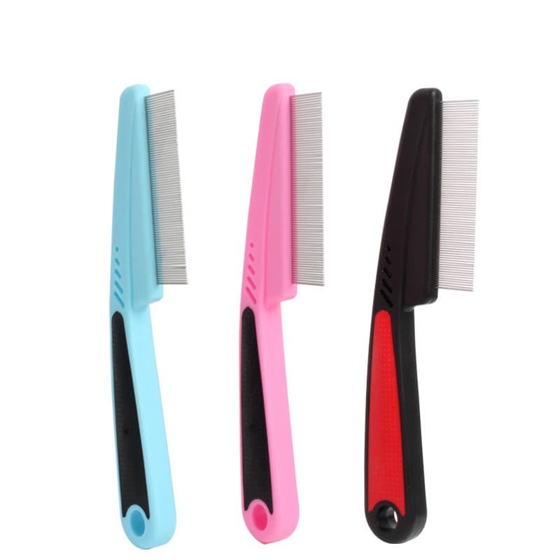 Pet Flea Comb, Fine Tooth Brush for Dogs Cats, De-Lice Grooming Tool
