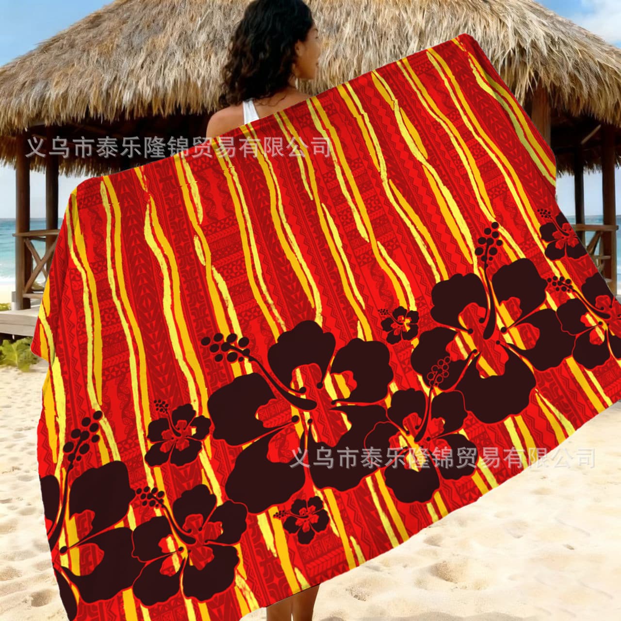 Cross-border Double-sided Printed Ethnic Print Fabric Bolivian Style Midi Skirt South Pacific Island Vacation Wrap Skirt