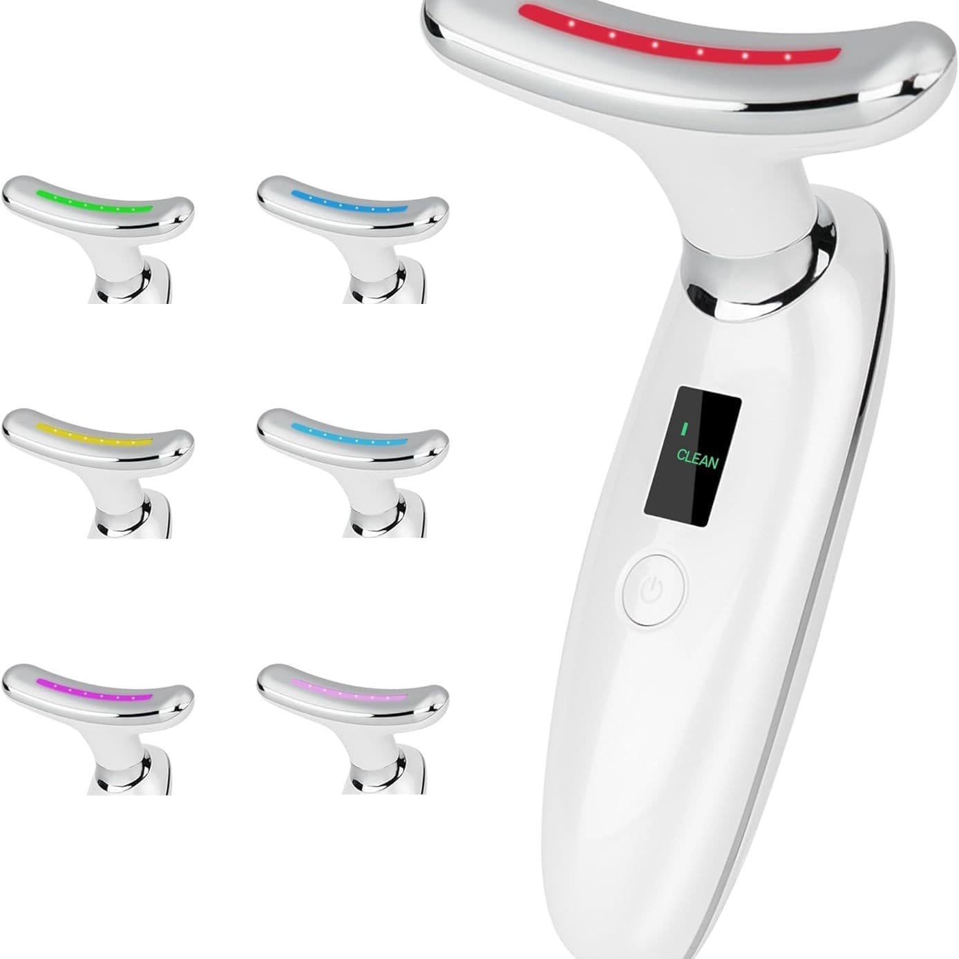 Cross-border Neck Beauty Massager with 7-color Import Function, Vibration Beauty Device, and Dedicated Dolphin Design