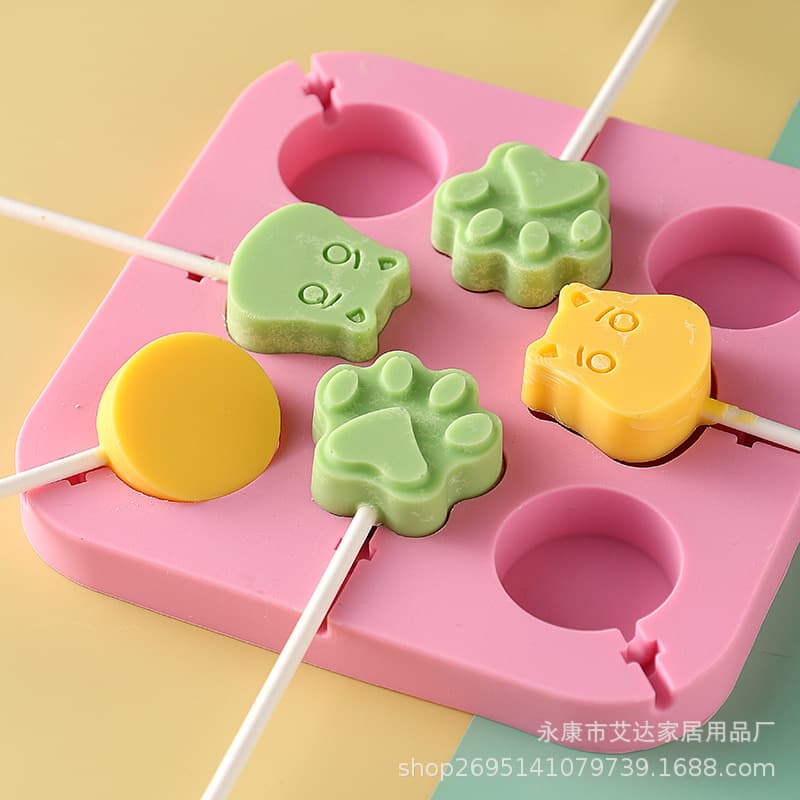 Silicone lollipop cartoon molds, food-grade pear cake candy, handmade candy, chocolate cheese sticks, animal models
