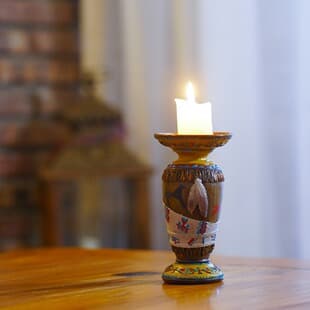 Vintage Indian Tribal Totem Resin Candle Holder European Home Decorative Candle Holder Window Wine Rack Ornament