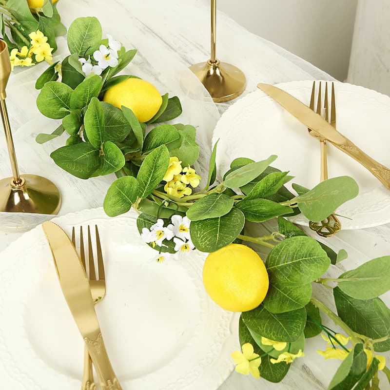 Amazon Spring Simulation Lemon Vine Artificial Plant Indoor Greenery Decorative Foam Lemon Orchard Gardening Decor Photography Prop