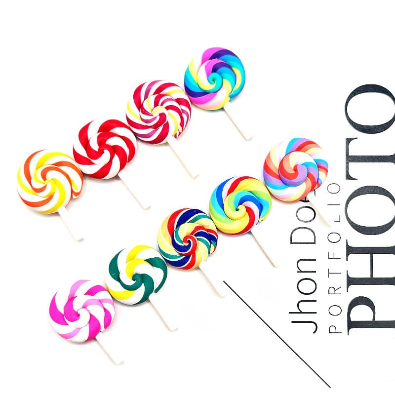 Soft clay lollipop simulation rainbow candy early education refrigerator stickers food and play glue phone case material accessories DIY pendant