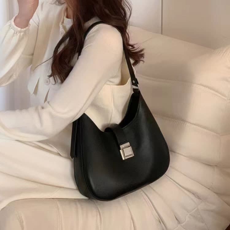 Genuine Leather Underarm Bag Factory New Autumn/Winter Fashionable Versatile Shoulder Bag Commuter Stylish Textured Women's Bag