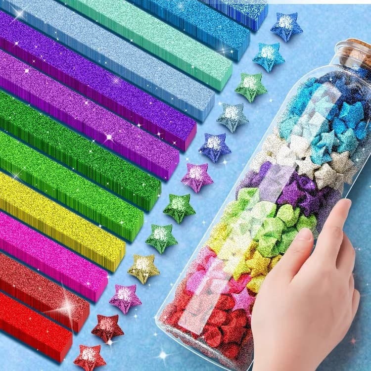 Gradient color star origami paper stack special paper star handmade lucky star small star folding strips children's color cardboard