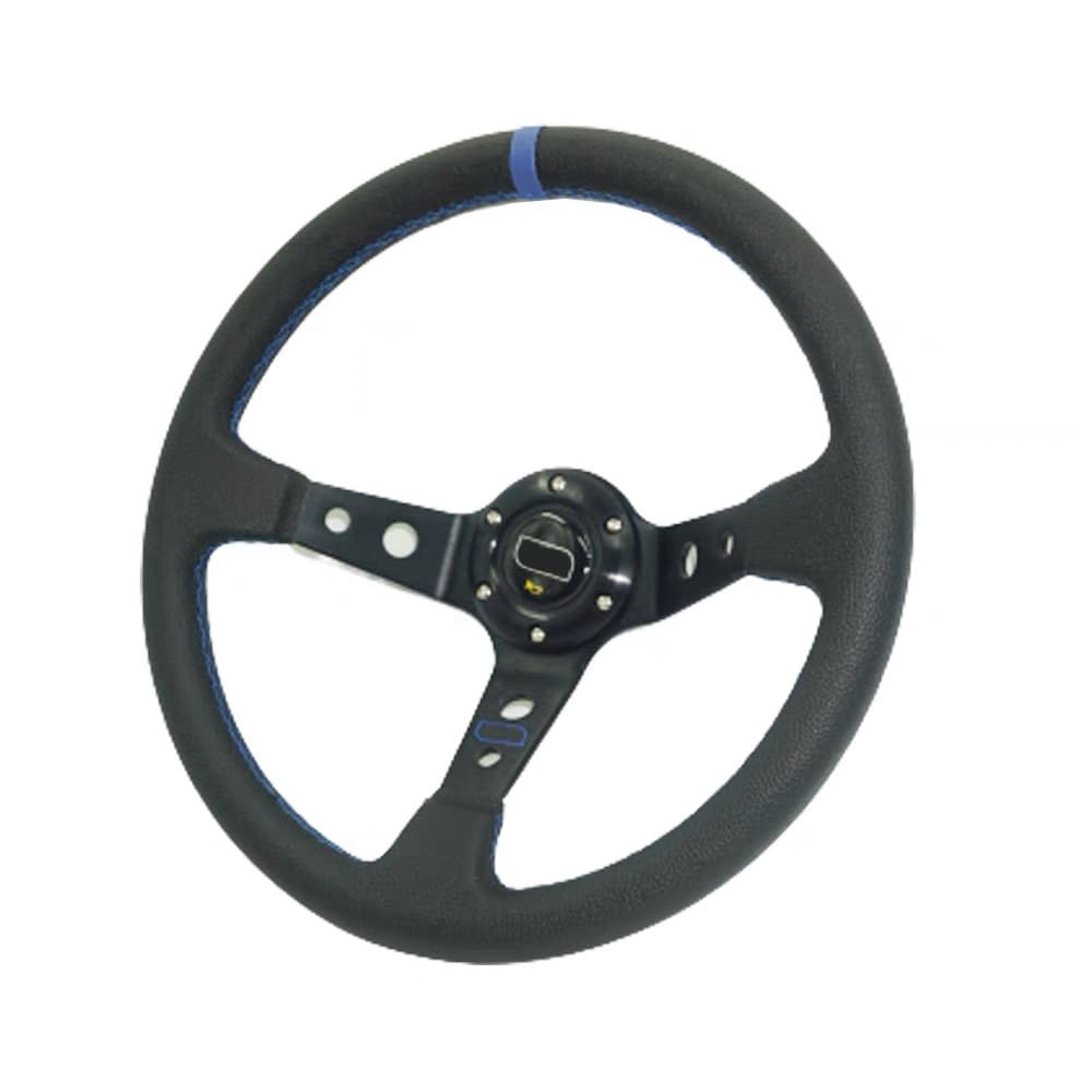 Car Modification Steering Wheel 14-inch Deep Dish Black Frame Universal Carbon Fiber Pattern Racing Steering Wheel