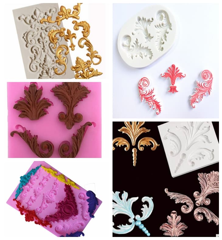 Fondant Cake European Vintage Relief Decoration Liquid Silicone Mold Cake Collar Mold Chocolate Baking Decoration