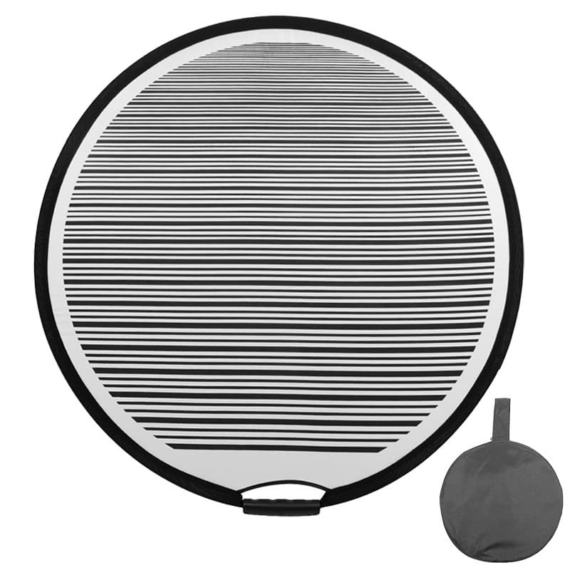 Striped foldable reflector for car dent repair, portable handheld photography with half-screen white space