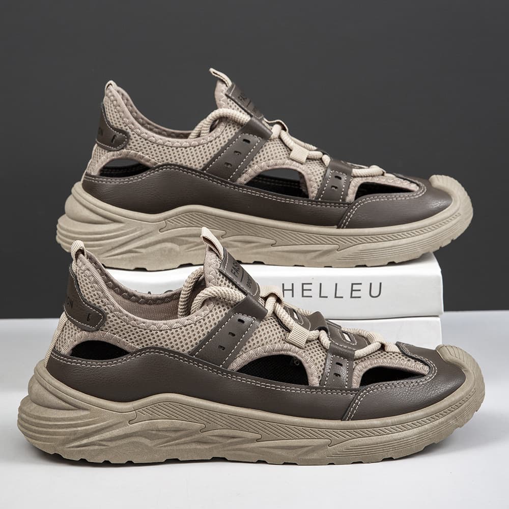 Summer Men's Sandals Hole Shoes Breathable Closed-Toe Casual Comfortable Versatile Slippers Beach Shoes Cross-Border Shoes
