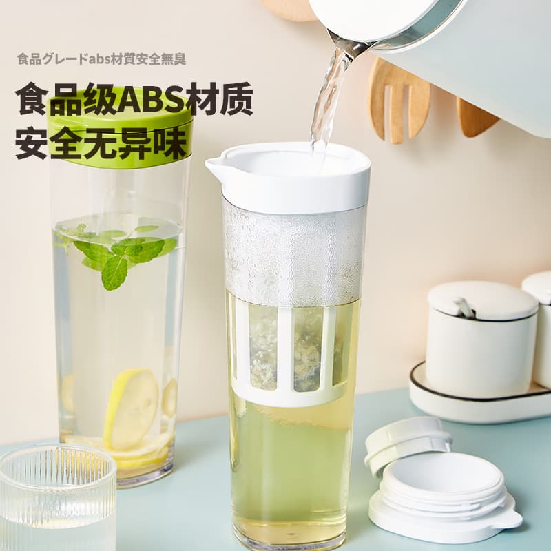 Fante Tea Filter Pitcher, Sealed Cold Water Jug for Home, Portable Cup with Tea Strainer for Brewing