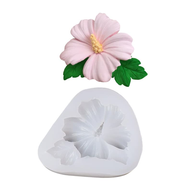 Hibiscus Flower Shape Silicone Mold for Scented Candles, Cakes, Chocolate, Baking Decorations, Handmade Soap, and Plaster