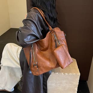 2026 New Women's Bag PU Leather Handbag Large Capacity Shoulder Bag Mother-Child Bag Trendy Tote Bag Fashion Crossbody Bag