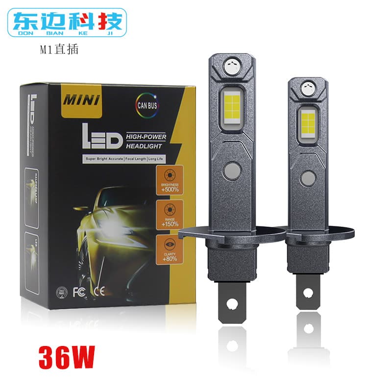 Cross-Border Exclusive Supply of Automotive LED Headlights, Mini Plug-In Type 1:1 Replacement for H1 H3, Ultra-Bright Spotlight Headlight Modification