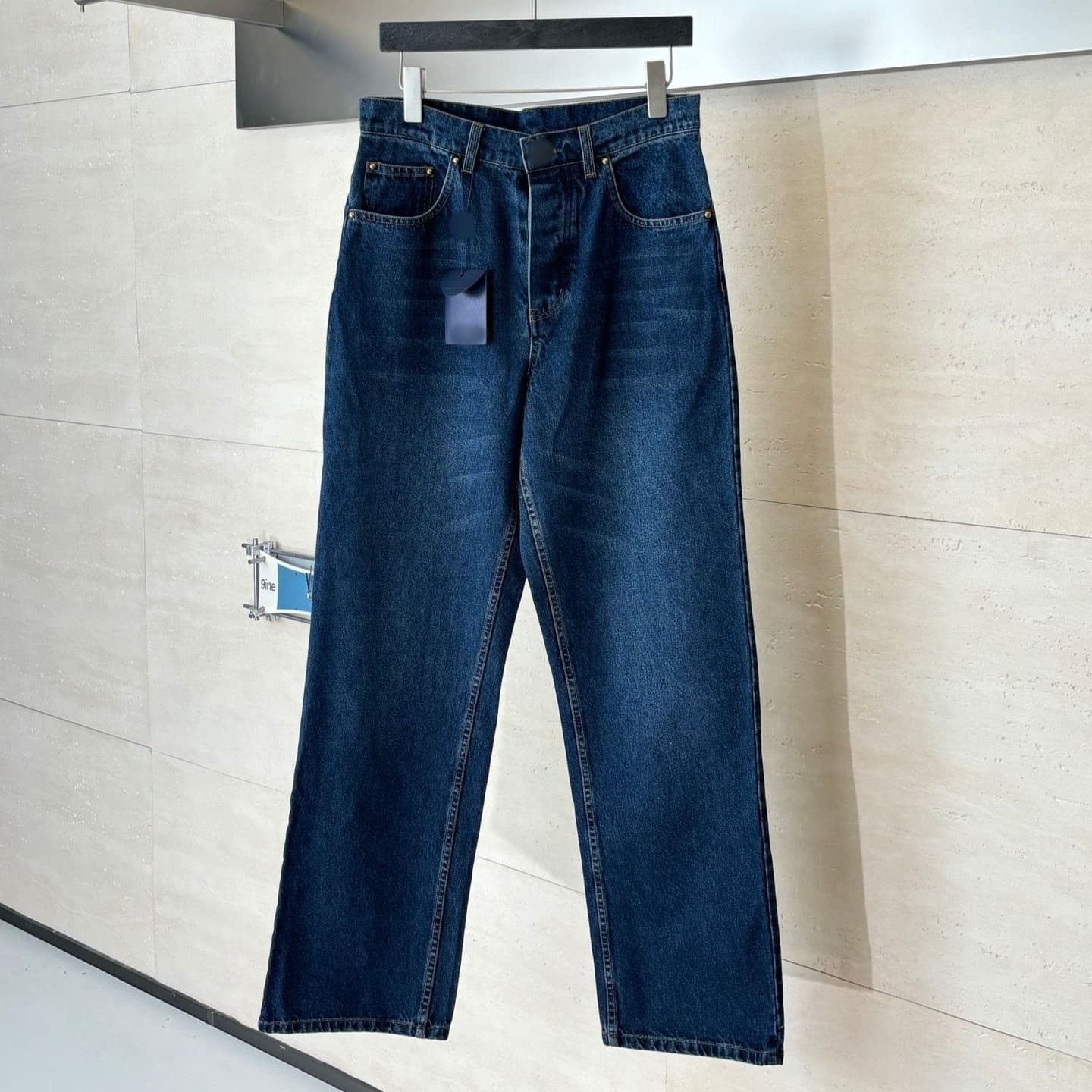 Exclusive Edition LV SS26 Spring New Arrival Monogram Canvas and Leather Patch Pocket Denim Long Pants Unisex Celebrity Style