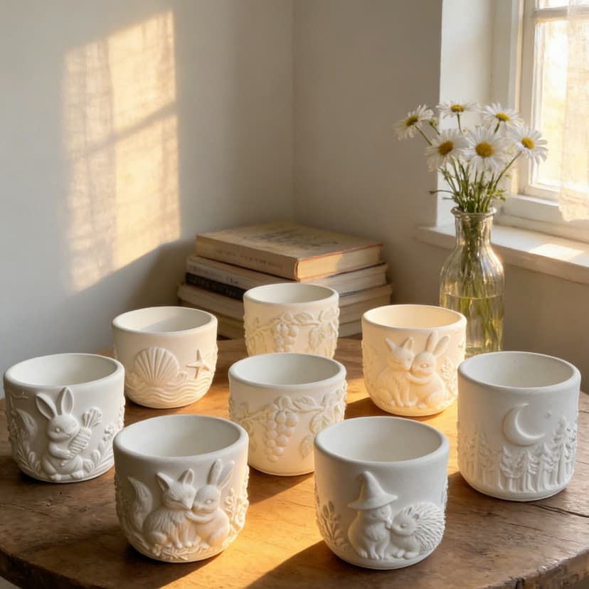 Gypsum Statue Relief Aromatherapy Candle Cup Ceramic Cup Jewelry Box Pen Holder Valentine's Day Scented Gift