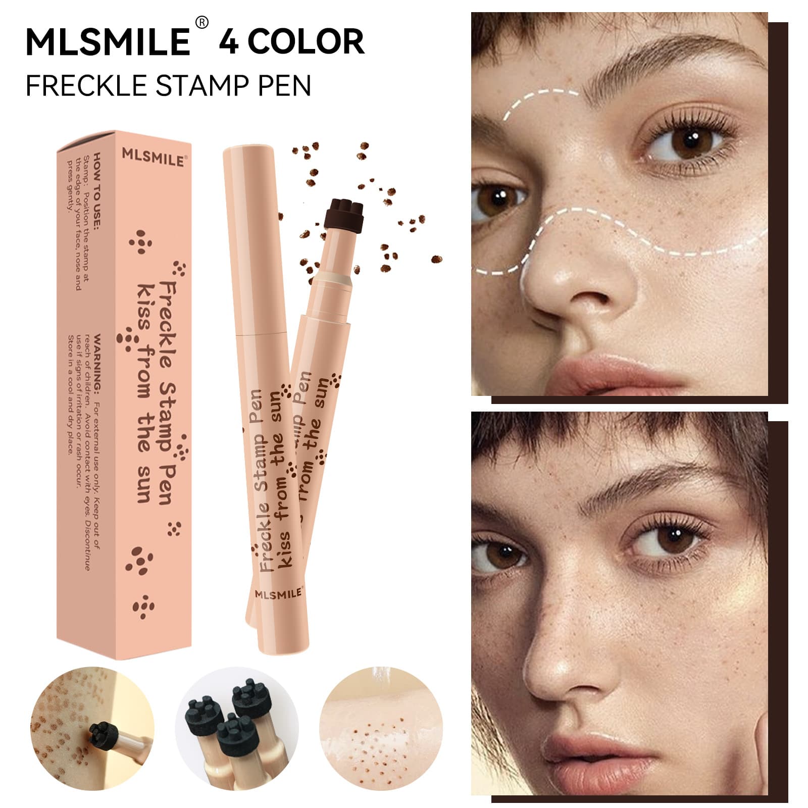 MLSMILE Cross-border New Natural Simulation Freckle Pen Long-lasting Waterproof Quick-dry Stamp Freckle Spot Pen