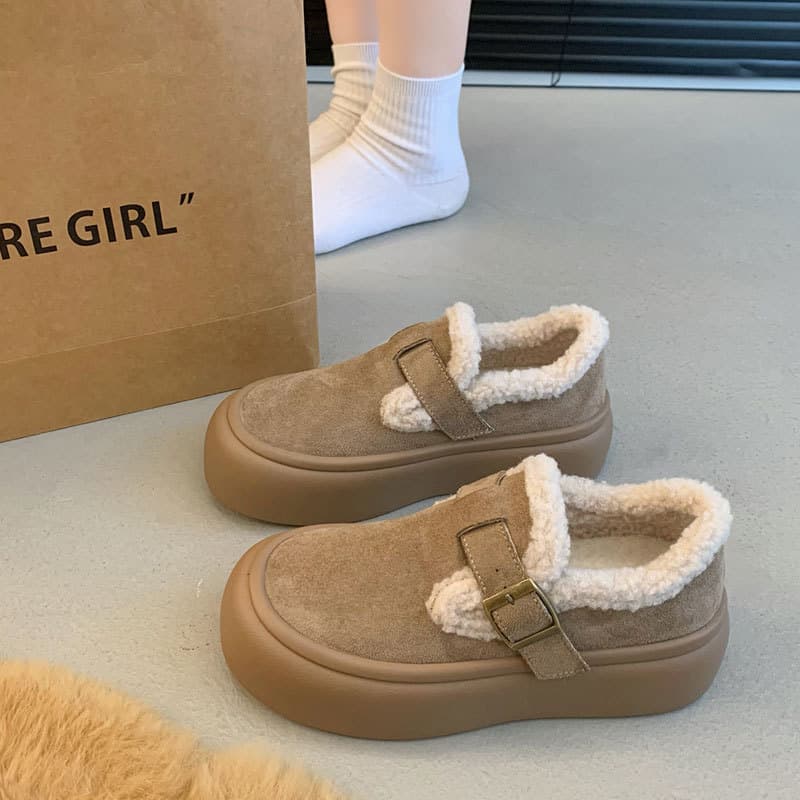 Thick Sole Birkenstock Women's Furry Shoes 2024 New Autumn/Winter Women's Shoes Internet-Famous Versatile Bestseller Snow Boots