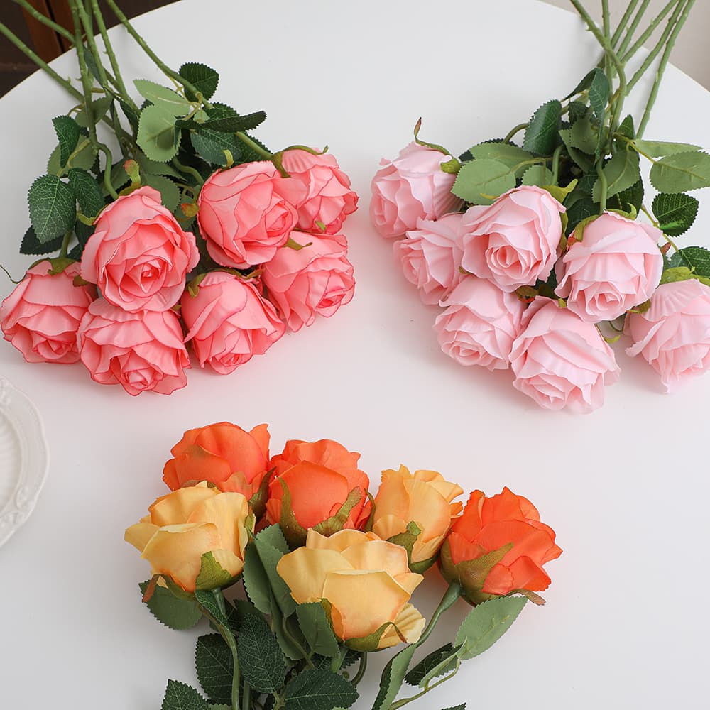 Bulgarian Rose Artificial Flowers Fake Roses Home Living Room Decoration Wedding Scene Setup Photography Props