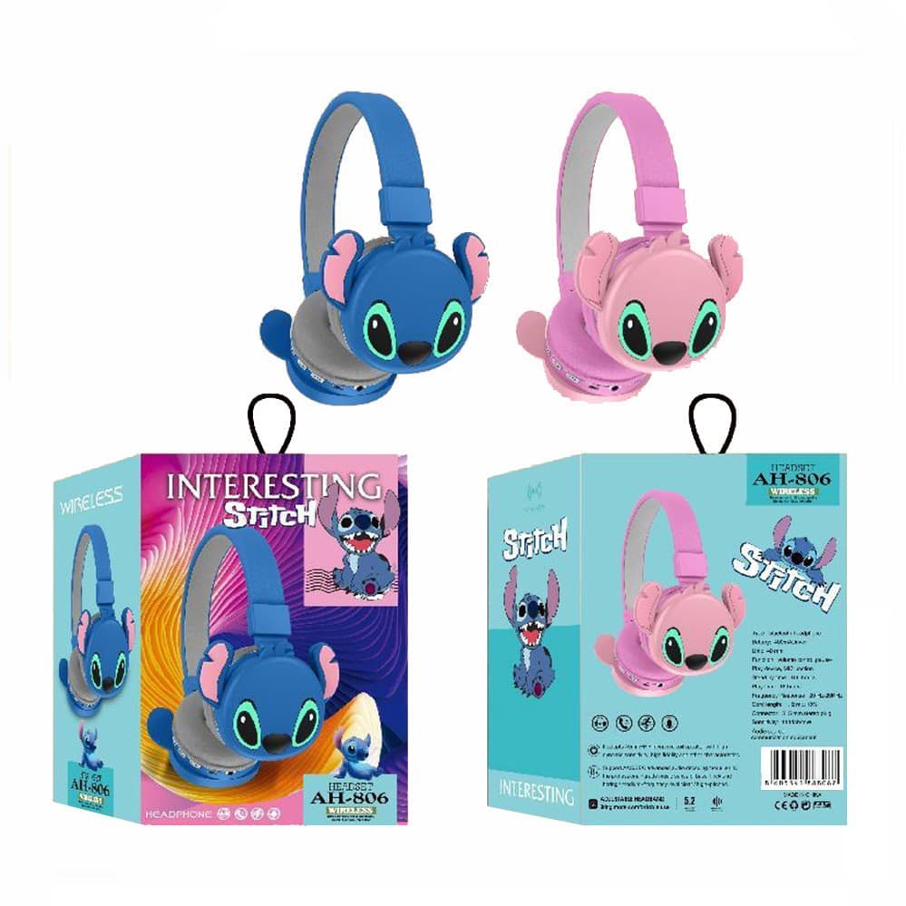Cross-border AH-806 Stitch Cartoon Cute Kids Headband Bluetooth Headphones Stereo Foldable
