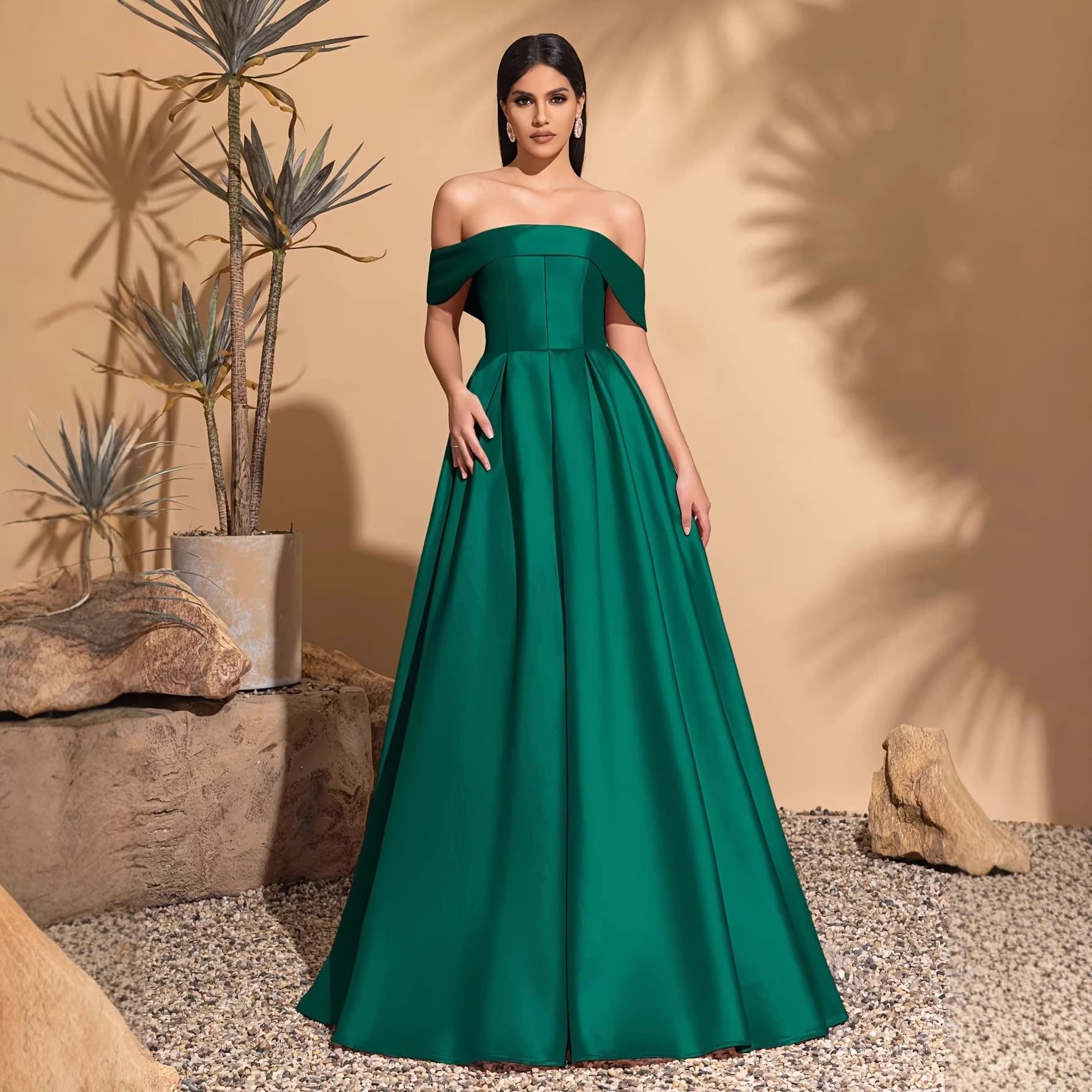 One-Shoulder Sexy Elegant Satin Long Dress for Cross-Border European and American Markets, Fashionable and Sophisticated Amazon Evening Gown