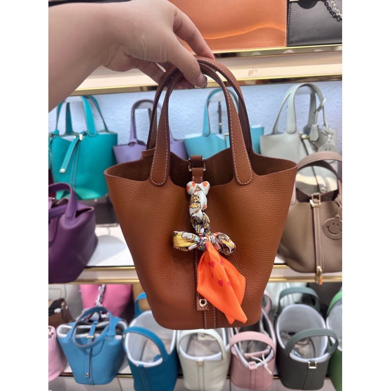 Cross-border Women's Bucket Bag Genuine Leather Handbag Mommy Bag Bride Wedding Bag Premium Sense Basket Bag Women's Bag