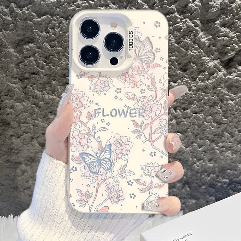 Flower Butterfly Case for iPhone 17 Creative 16 Pro Max Apple 14 European and American 13 Pro Girl 12