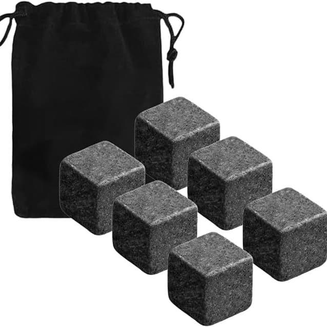 Whisky Stones, Modern Minimalist Natural Marble Chilling Rocks, Quick-Freeze Alcohol Stones
