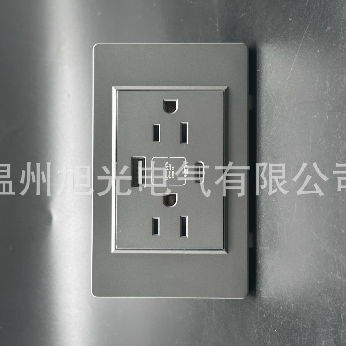 118-Type American and Thai Style PC Panel, American/Thai 6 Outlets plus 2 USB Wall Socket