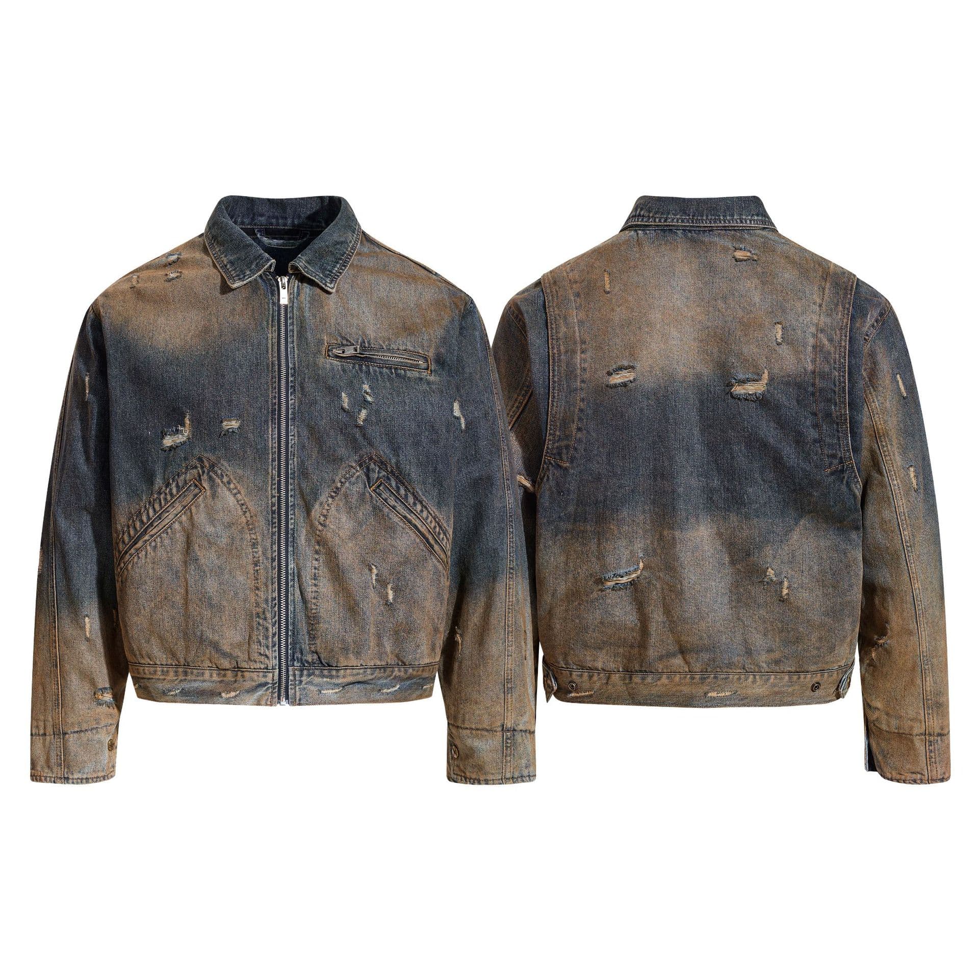 American Retro Denim Jacket Customization for European and American Cross-Border Trade Tops, Custom Clothing Factory Sample Development Based on Your Images and Samples