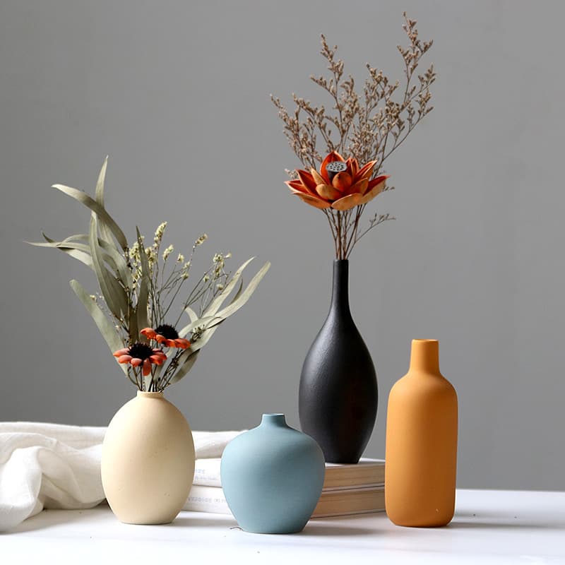 Vase Decoration Living Room Flower Arrangement Nordic Morandi Vase Ins Style Ceramic Vessel Drop Shipping
