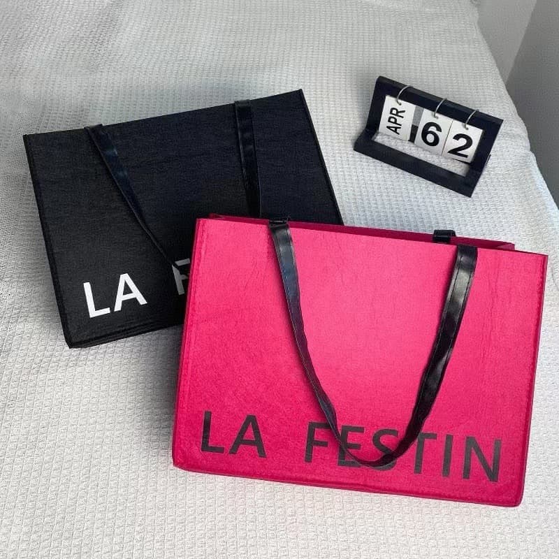 Felt Tote Bag Large Capacity Clothing Store Handbag Cosmetic Handbag Printed Tote Fashion Versatile